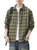Men's Plus Size Plaid Button Up Long Sleeve Shirt