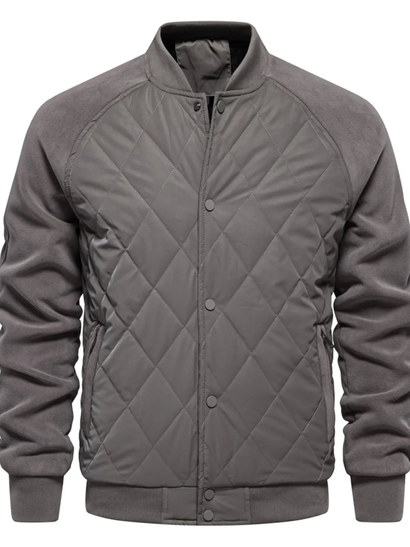 Men's Quilted Snap Down Long Sleeve Jacket