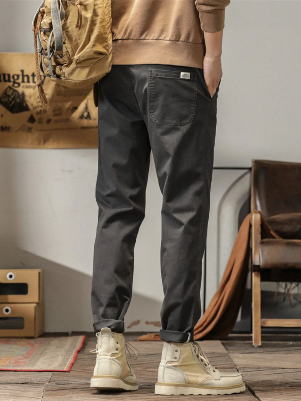 Men's Plus Size Casual Style Slim Fit Ankle Banded Pants