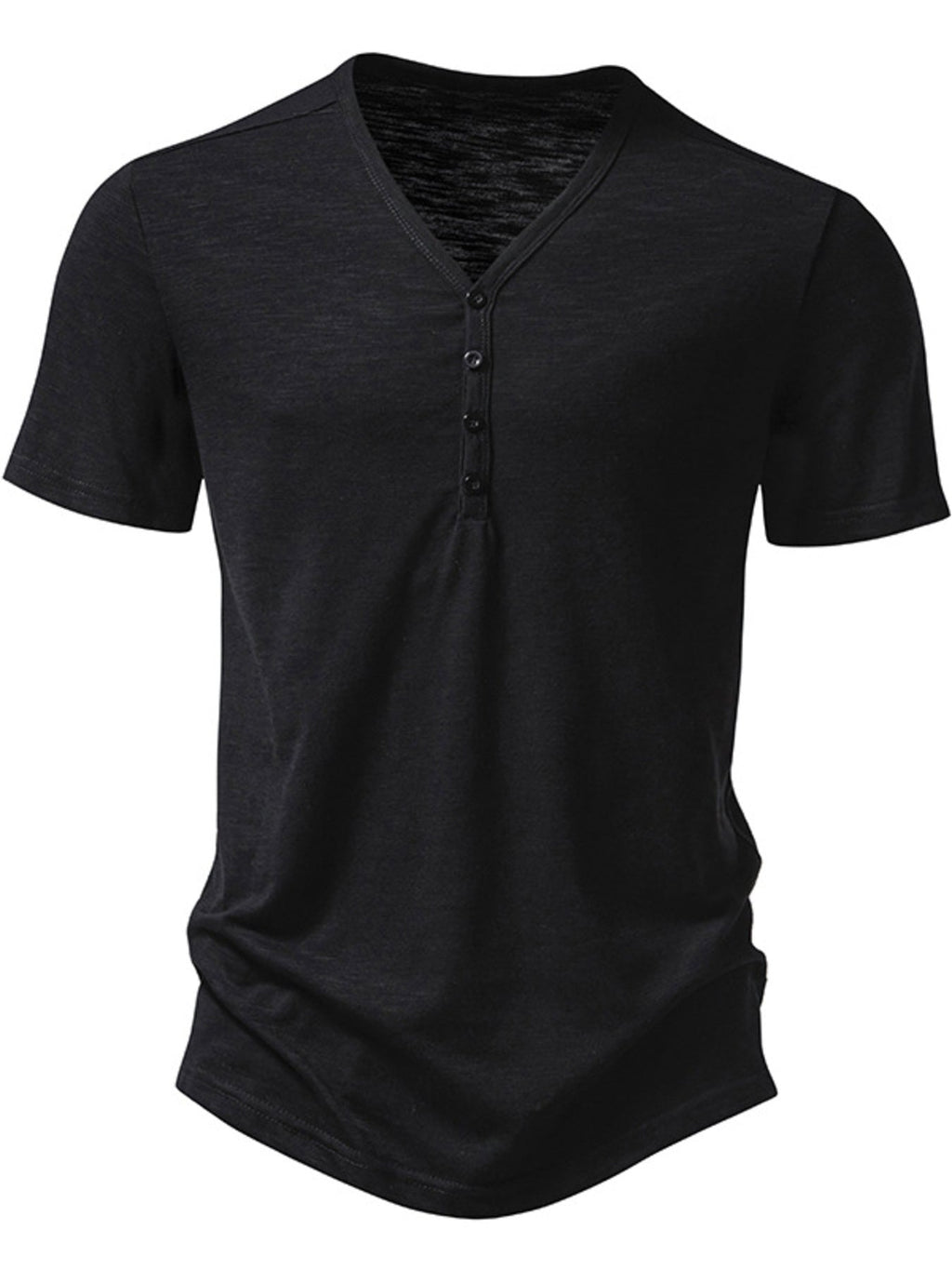 Men's Casual Button Detail T-Shirt