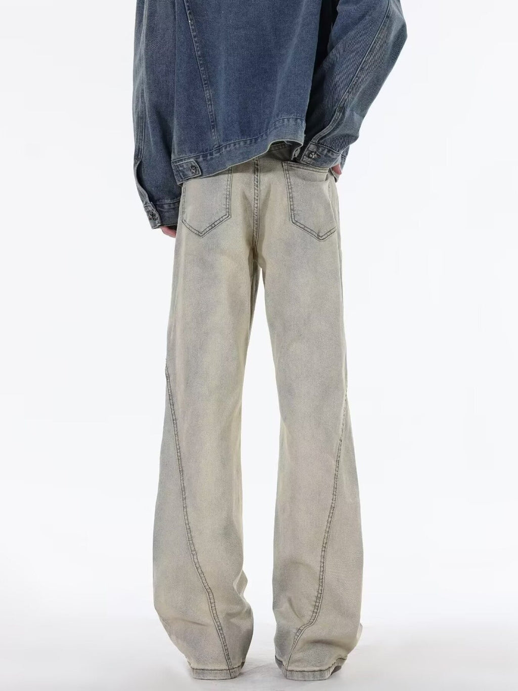 Men's Full Size Ripped Wide Leg Jeans Plus Size
