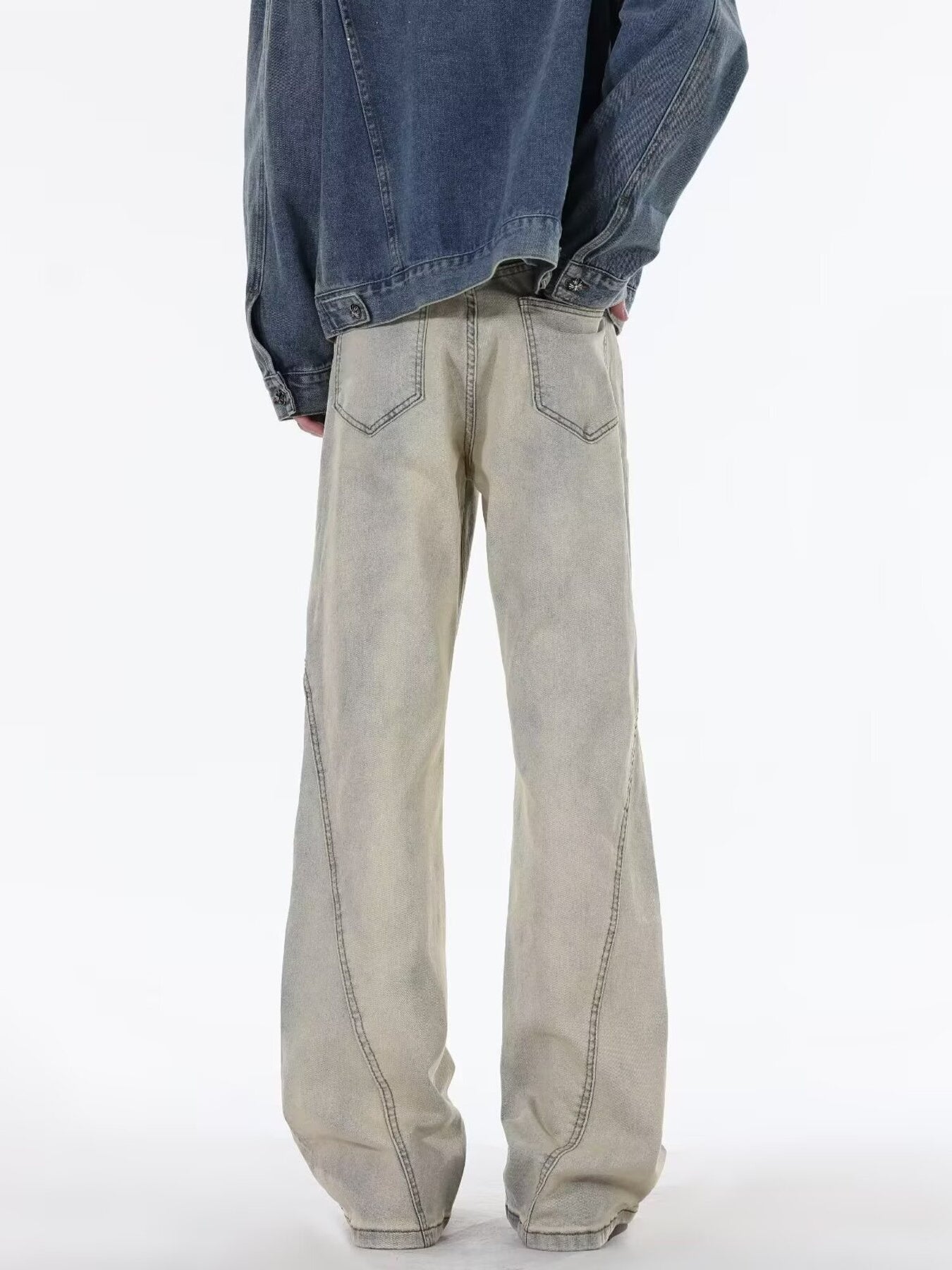Men's Full Size Ripped Wide Leg Jeans Plus Size