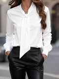 Tie-Neck Long Sleeve Blouse