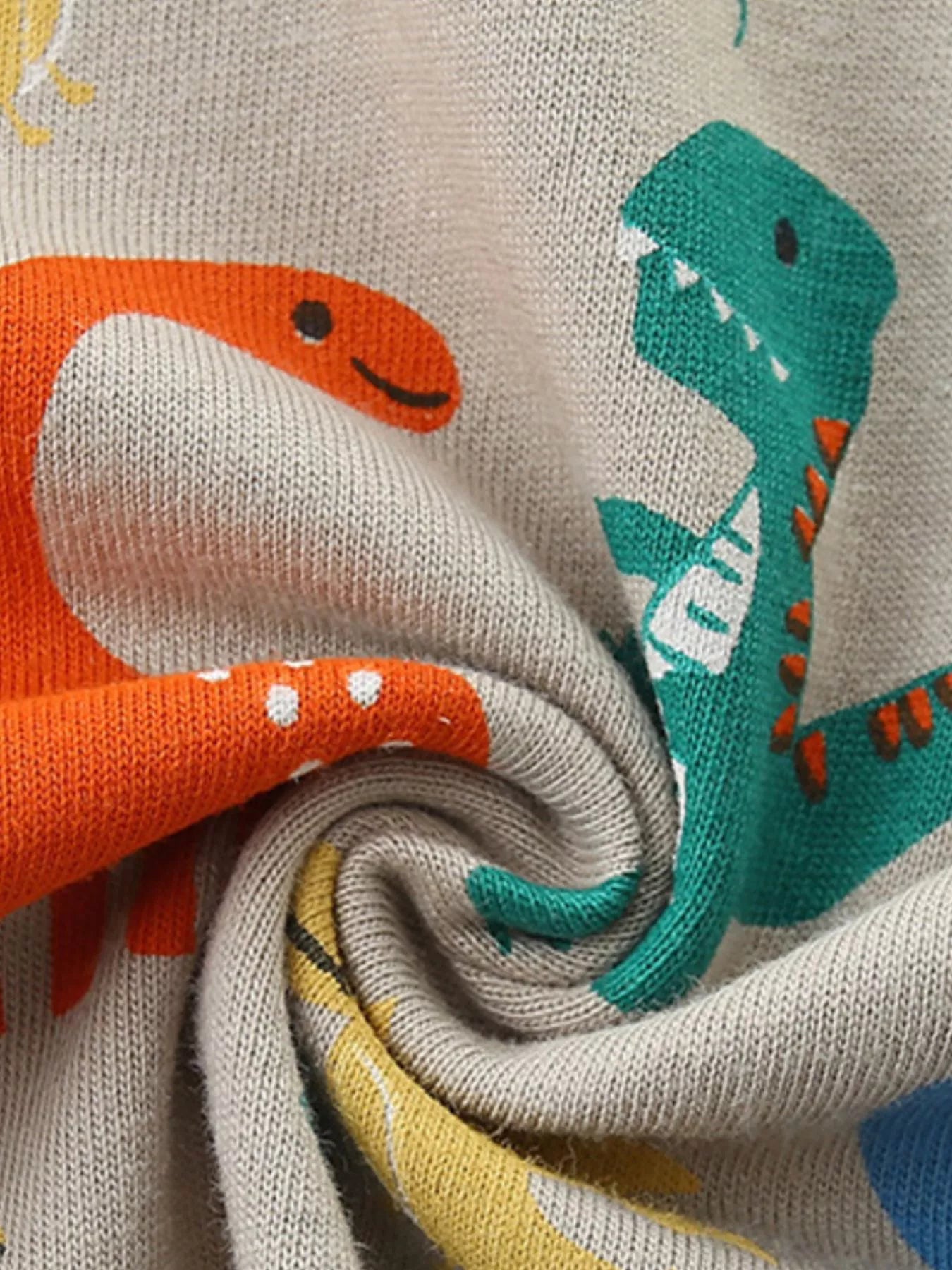 Children's Dinosaur Print Crew Neck Short Sleeve T-Shirt