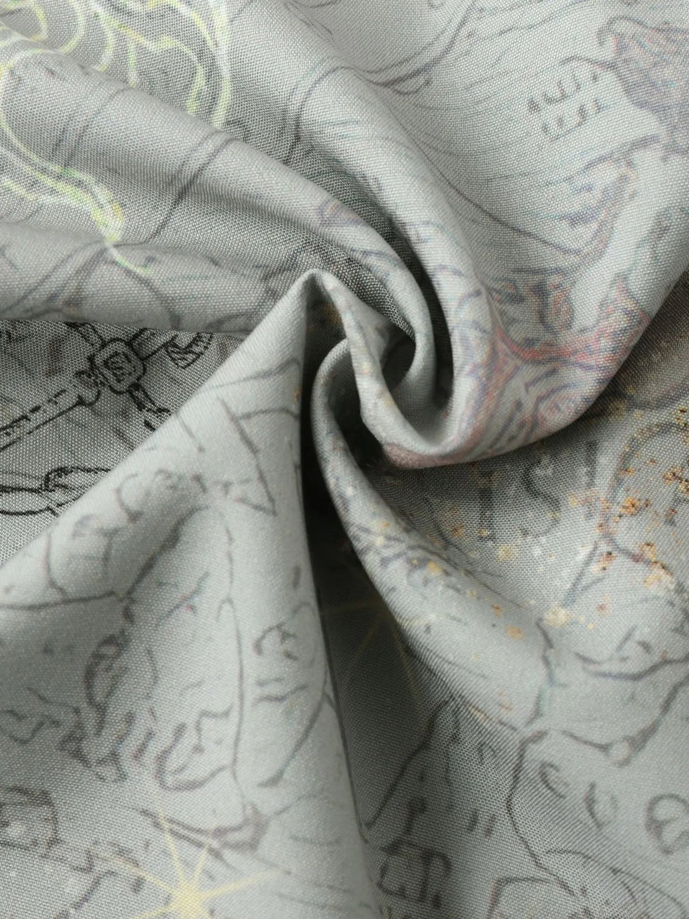 Men's Vintage Map Print Short Sleeve Button Down Shirt