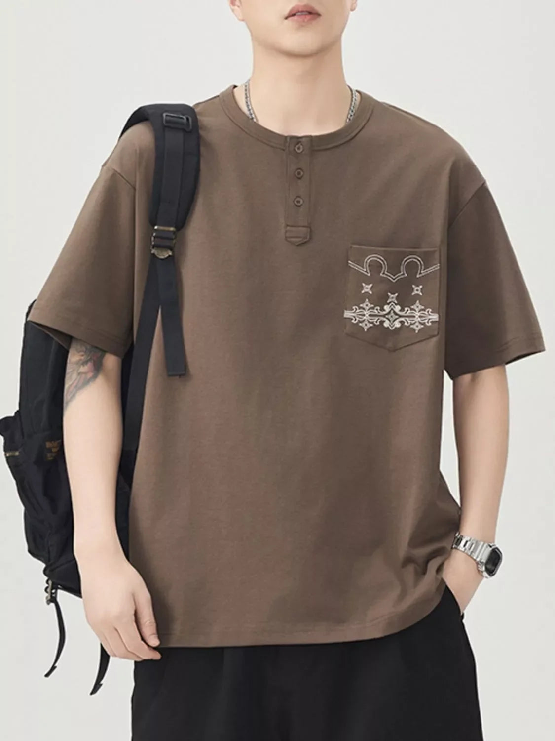 Men's Plus Size Round Neck Short Sleeve T-Shirt