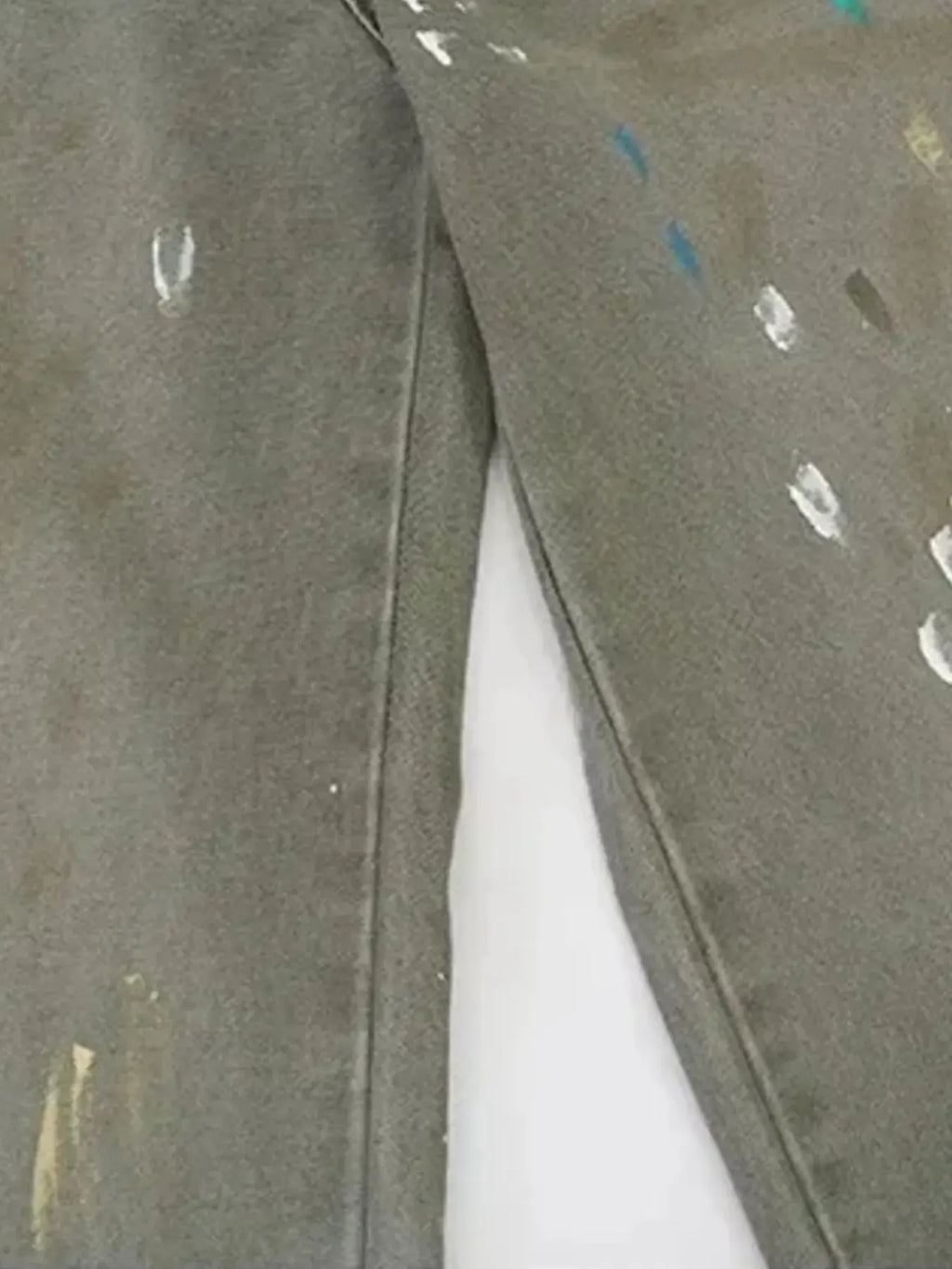 Men's Vintage Washed Paint Splatter Wide Leg Jeans
