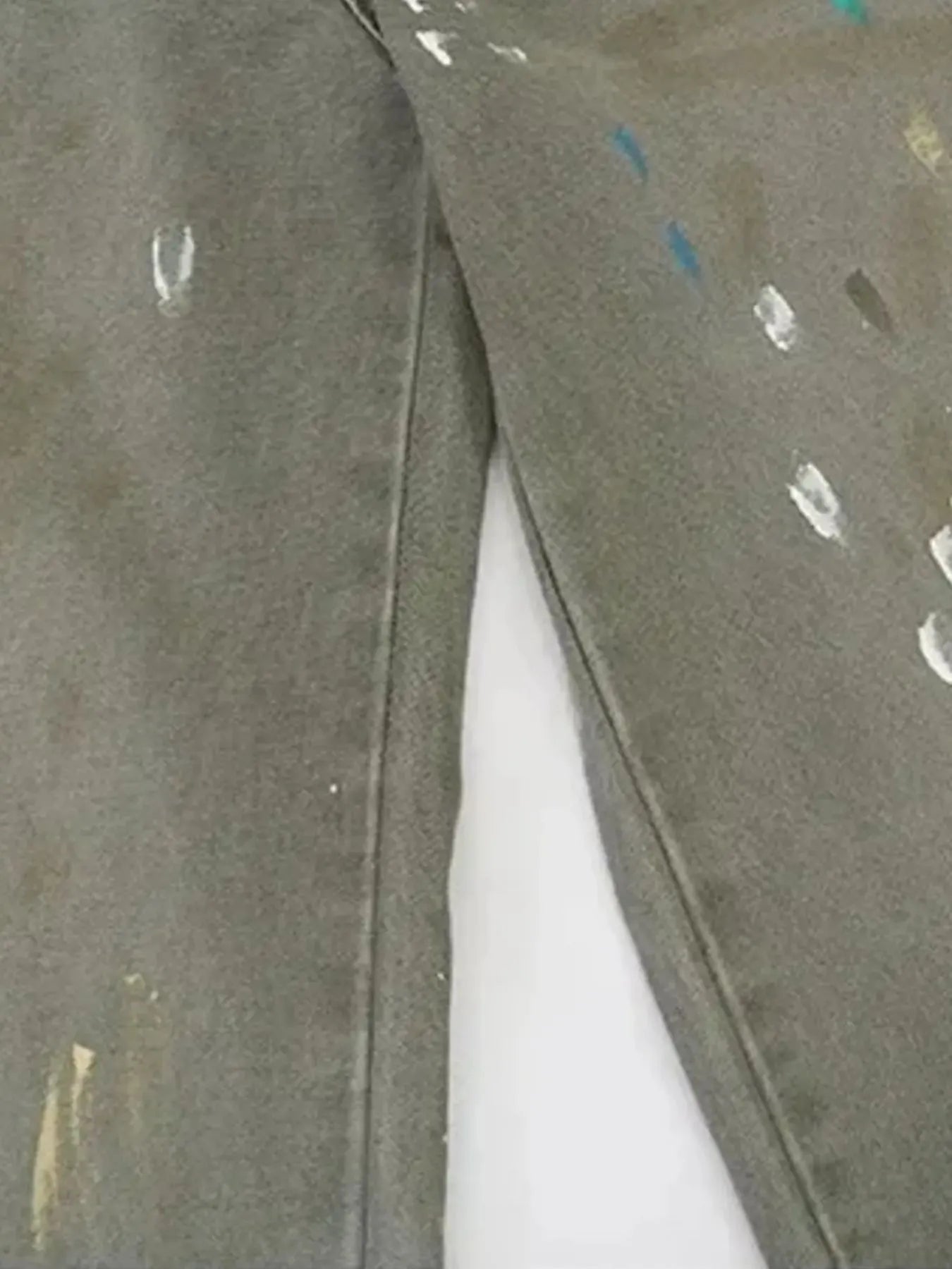 Men's Vintage Washed Paint Splatter Wide Leg Jeans