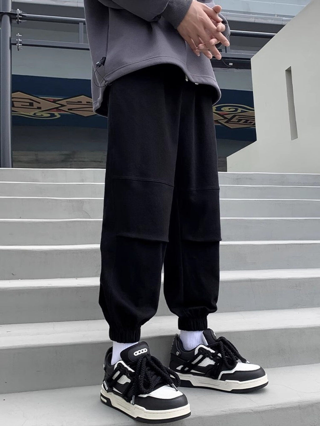 Men's Plus Size Drawstring Joggers with Pockets