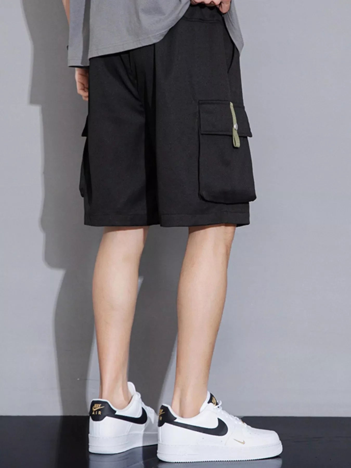 Men's Plus Size Casual Cargo Shorts with Drawstring