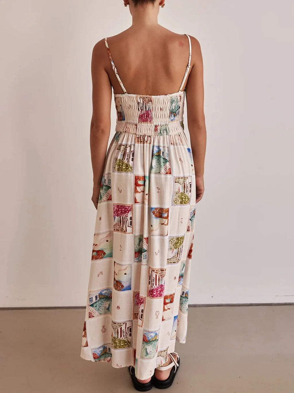 Smocked Square Neck Cami Dress