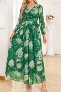 Floral Print Long Sleeve Maxi Dress
