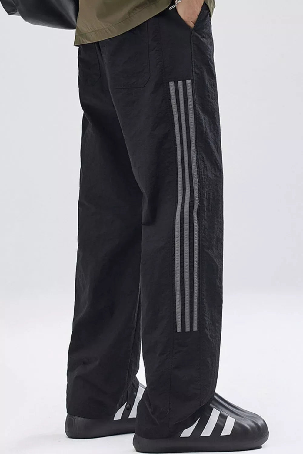 Men's Full Size Casual Loose-Fit Pants with Side Stripes Plus Size