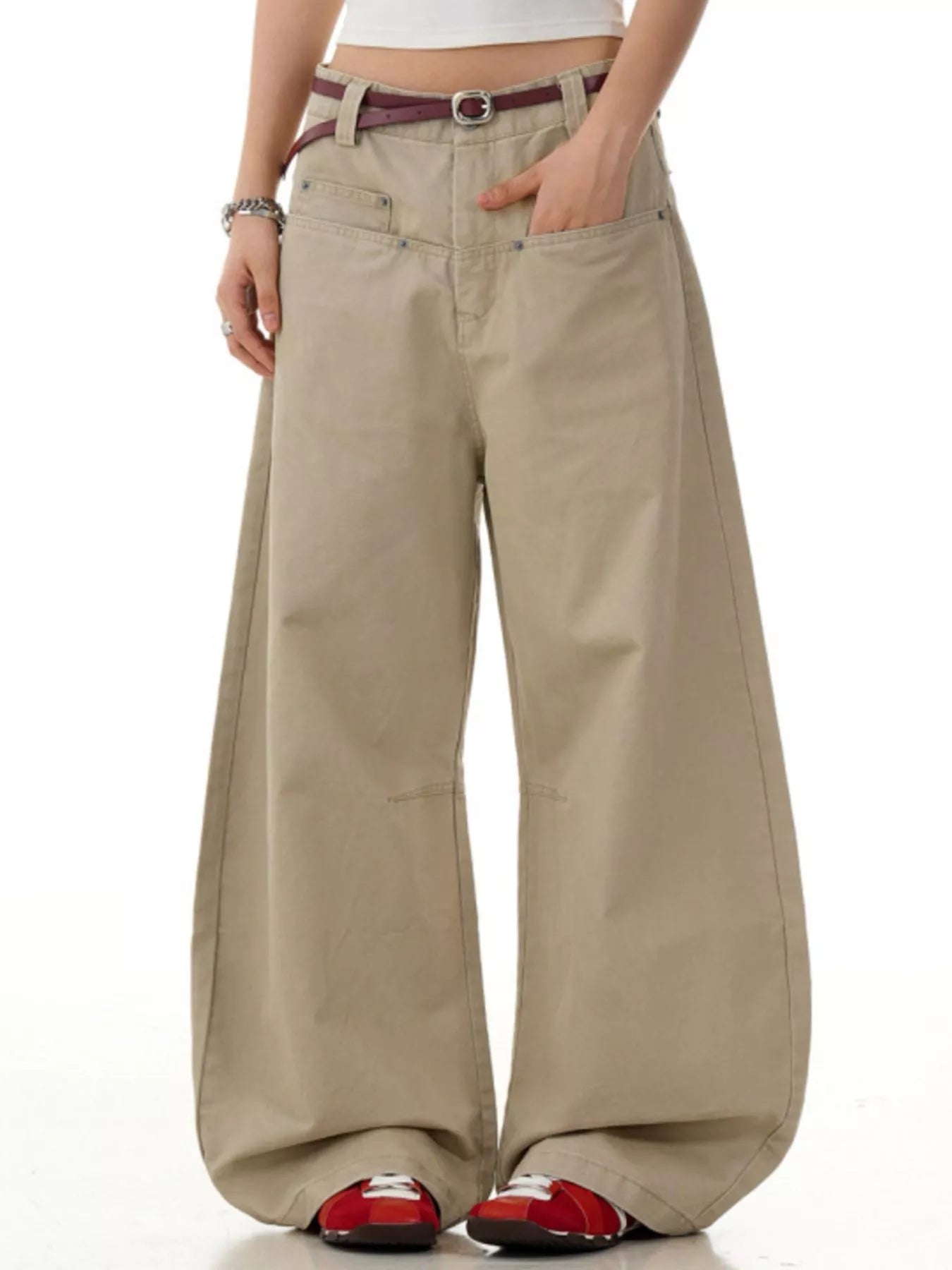 Men's Full Size Wide Leg Pants with Pockets Plus Size