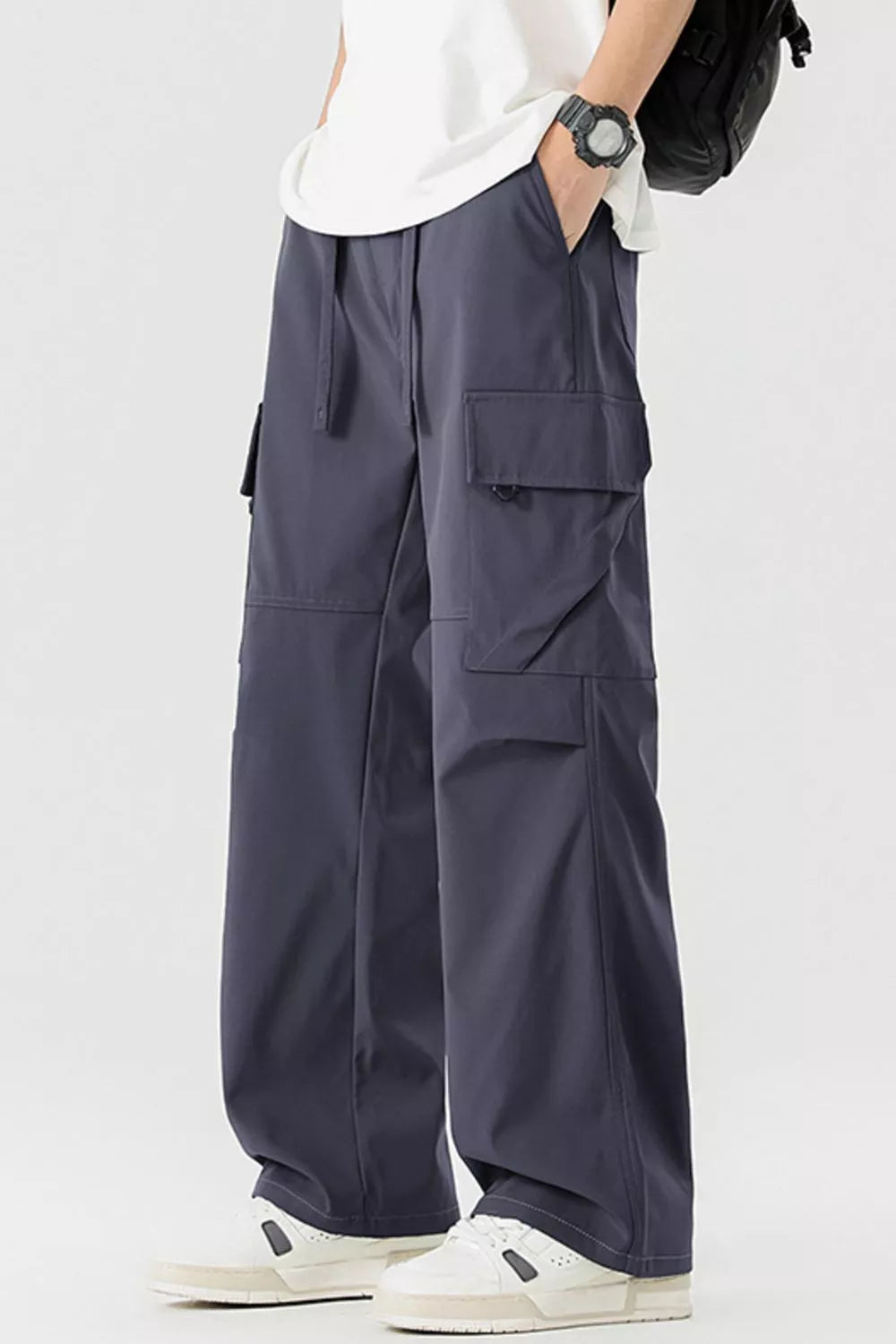 Men's Plus Size Loose Fit Multi-Pocket Cargo Pants