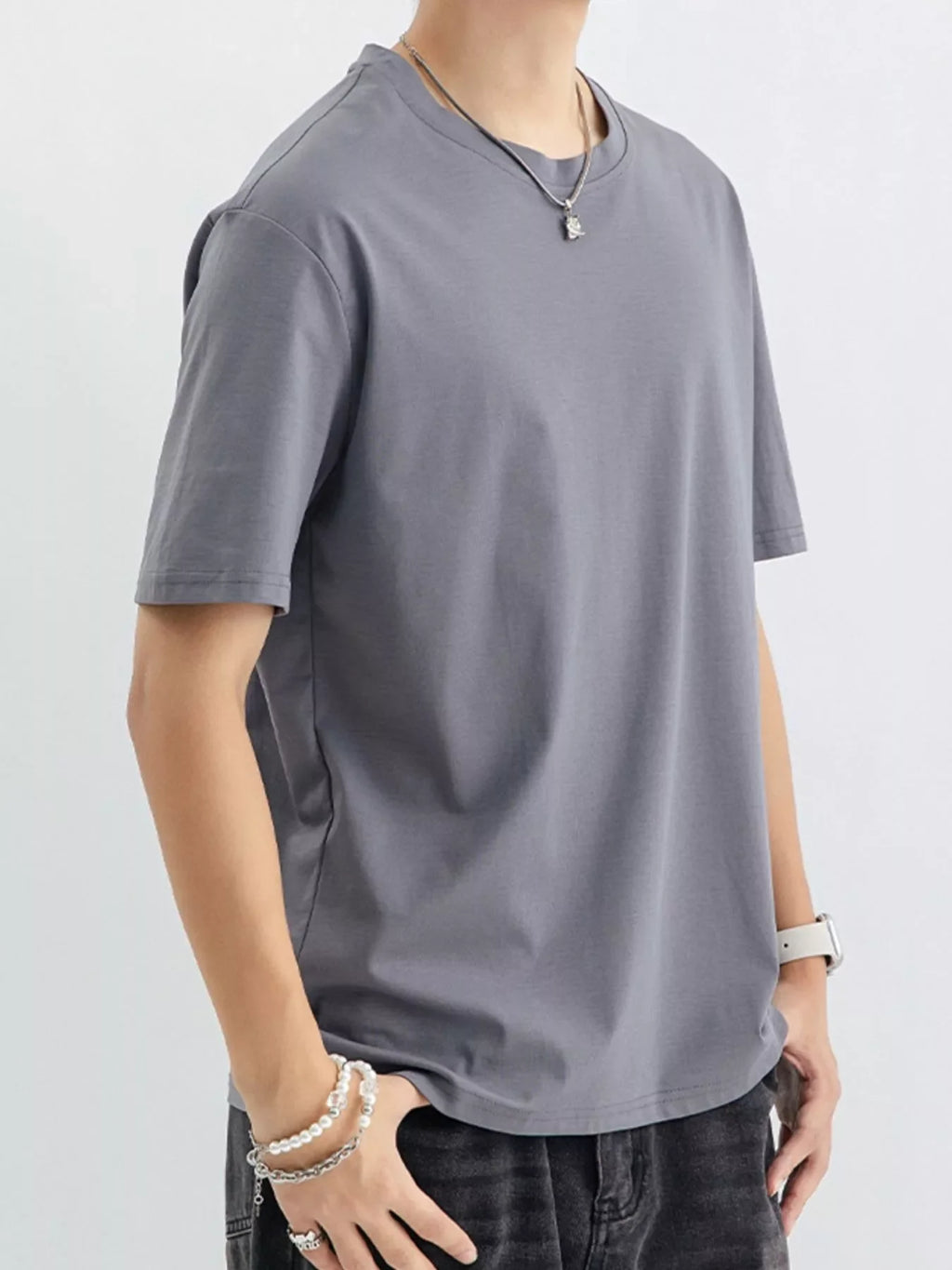 Men's Plus Size Casual Solid Color T-Shirt