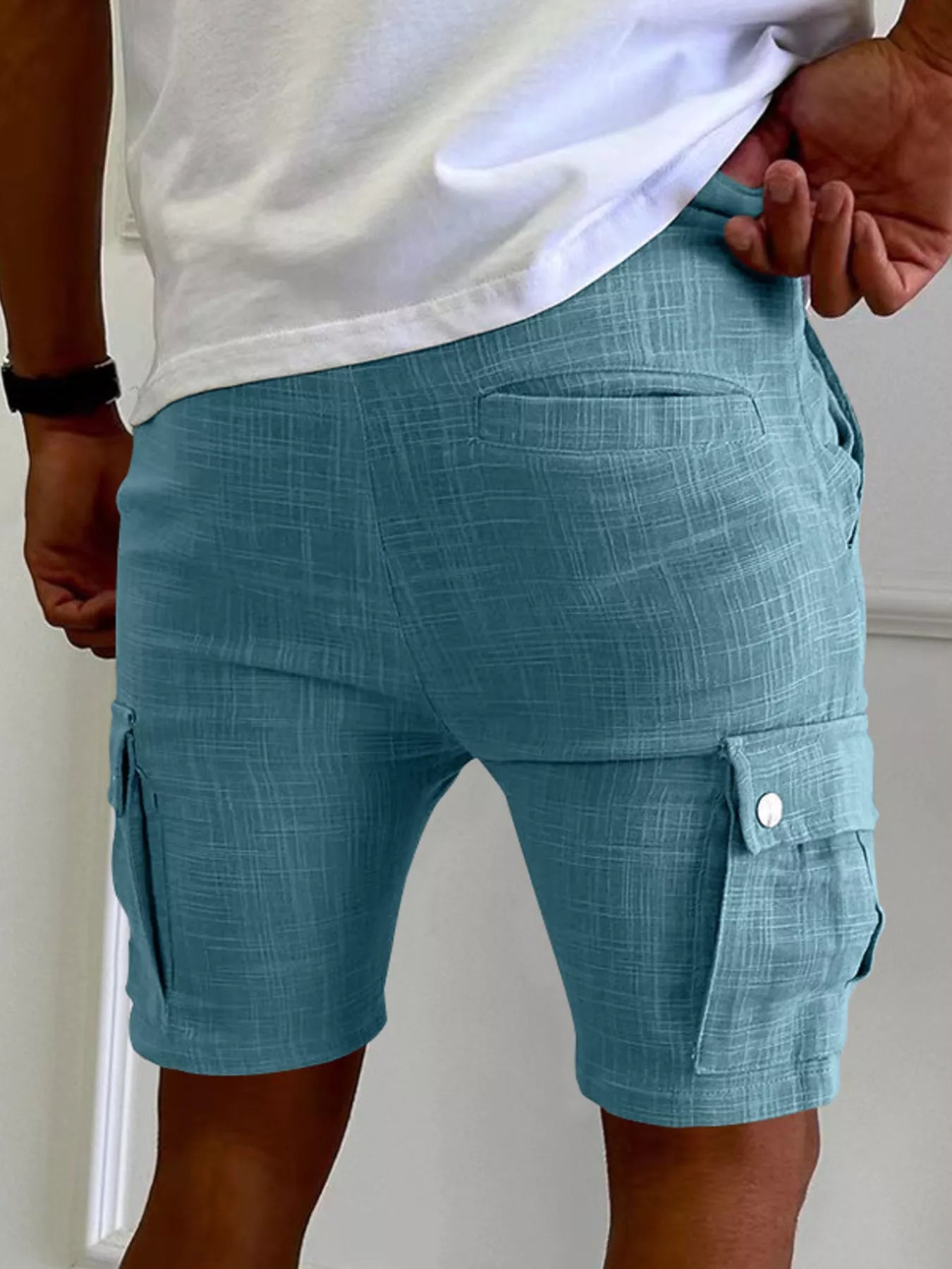 Men's Full Size Drawstring Casual Cargo Shorts Plus Size