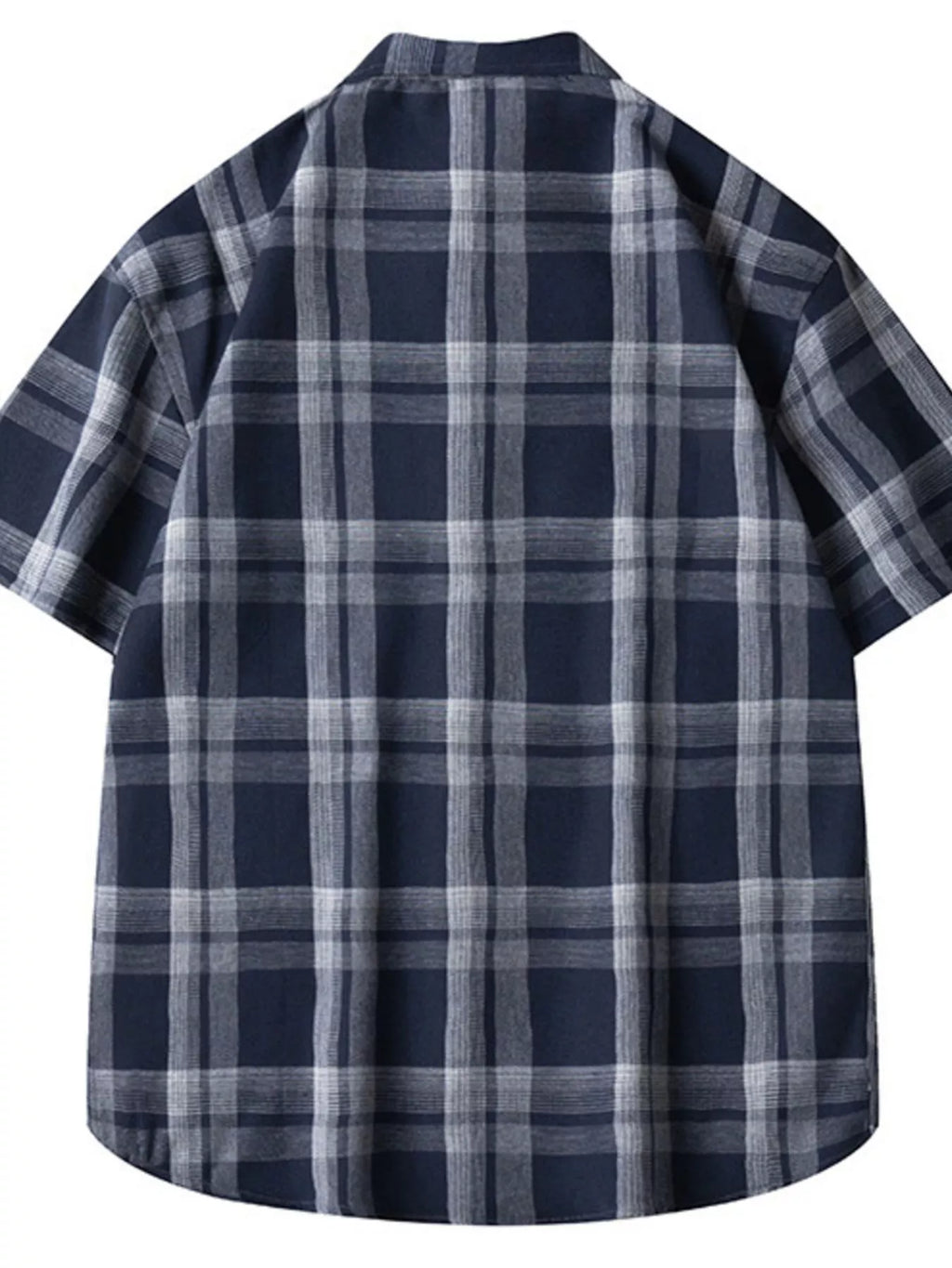 Men's Plus Size Plaid Loose Fit Short Sleeve Shirt