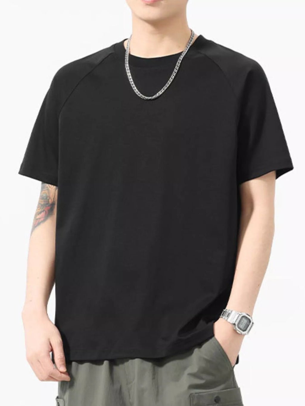 Men's Full Size Round Neck Short Sleeve T-Shirt Plus Size