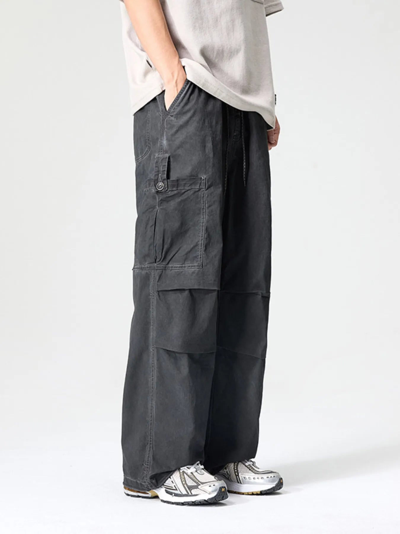 Men's Full Size Wide Leg Cargo Pants Plus Size