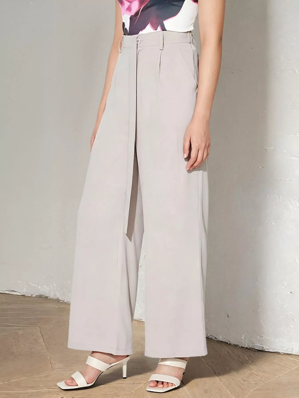 Wide Leg Belted Pants