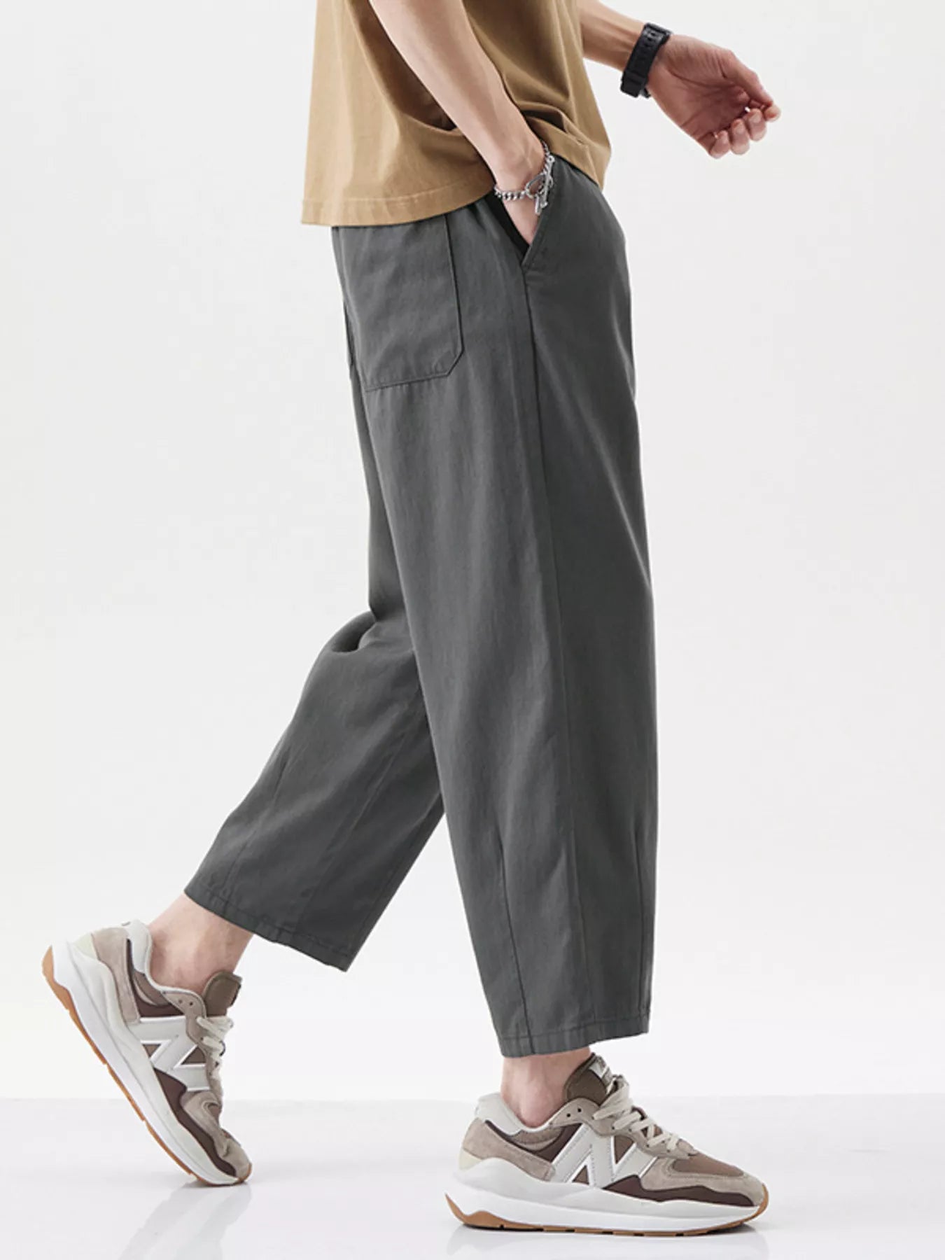 Men's Plus Size Casual Loose Cropped Pants
