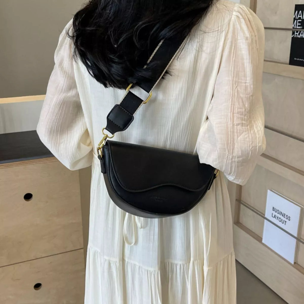Leather Crescent Crossbody Bag