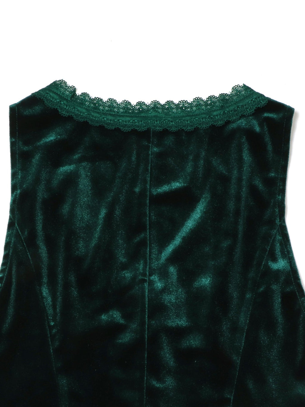 Velvet Lace Trim Button-Down Vest