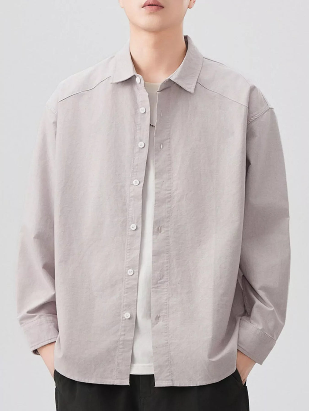 Men's Plus Size Button Up Long Sleeve Shirt