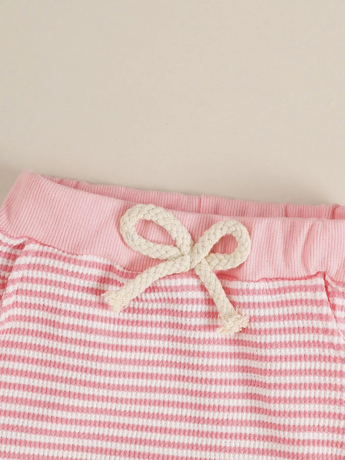 Children's Bow Striped Top and Pants Set