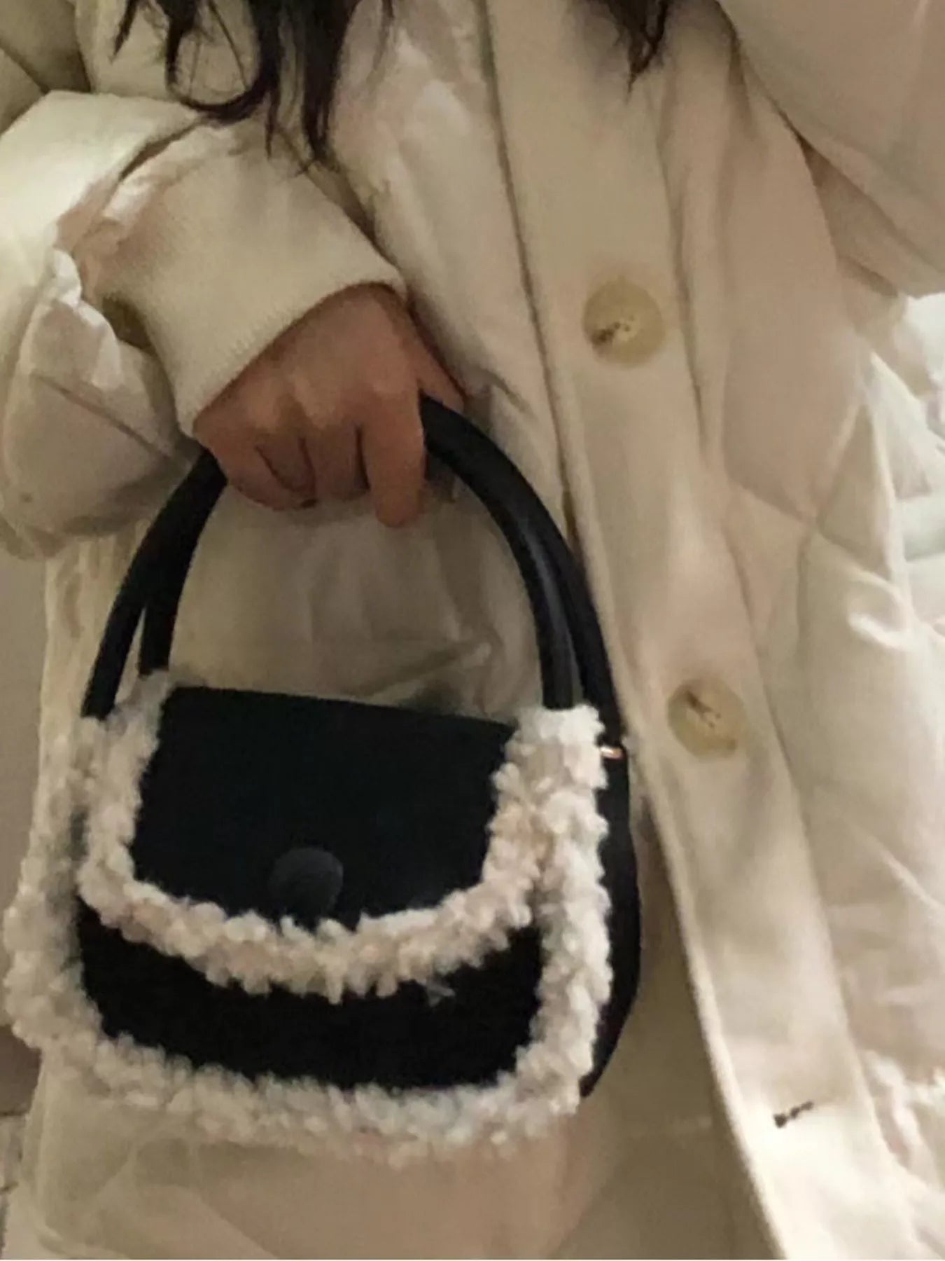 Fluffy Trim Mini Crossbody Bag