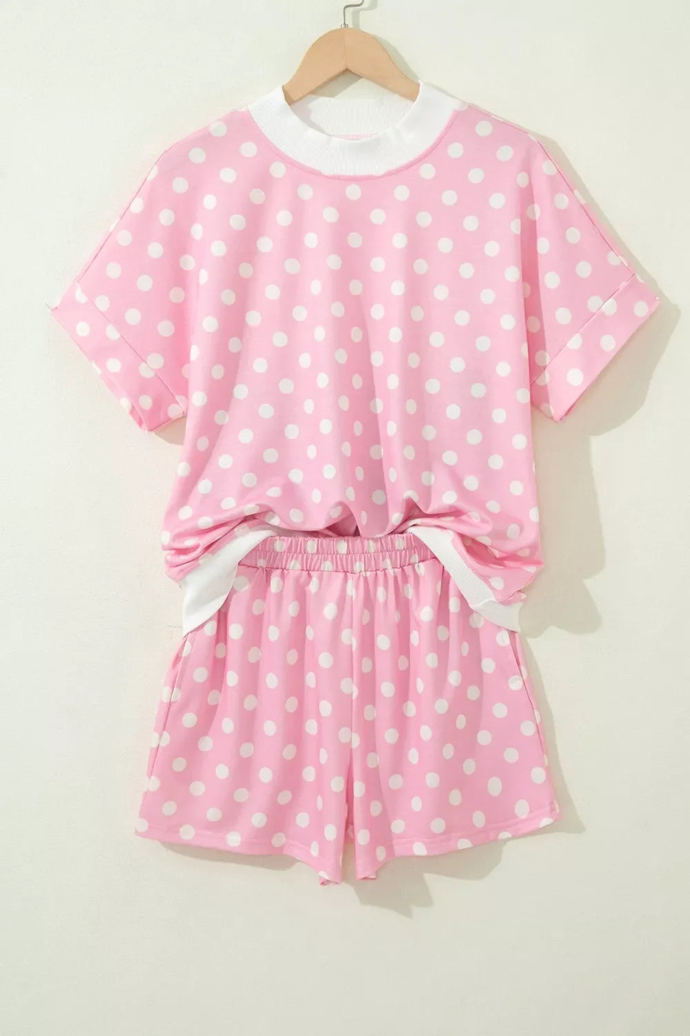 Polka Dot Short Sleeve Top and Shorts Set