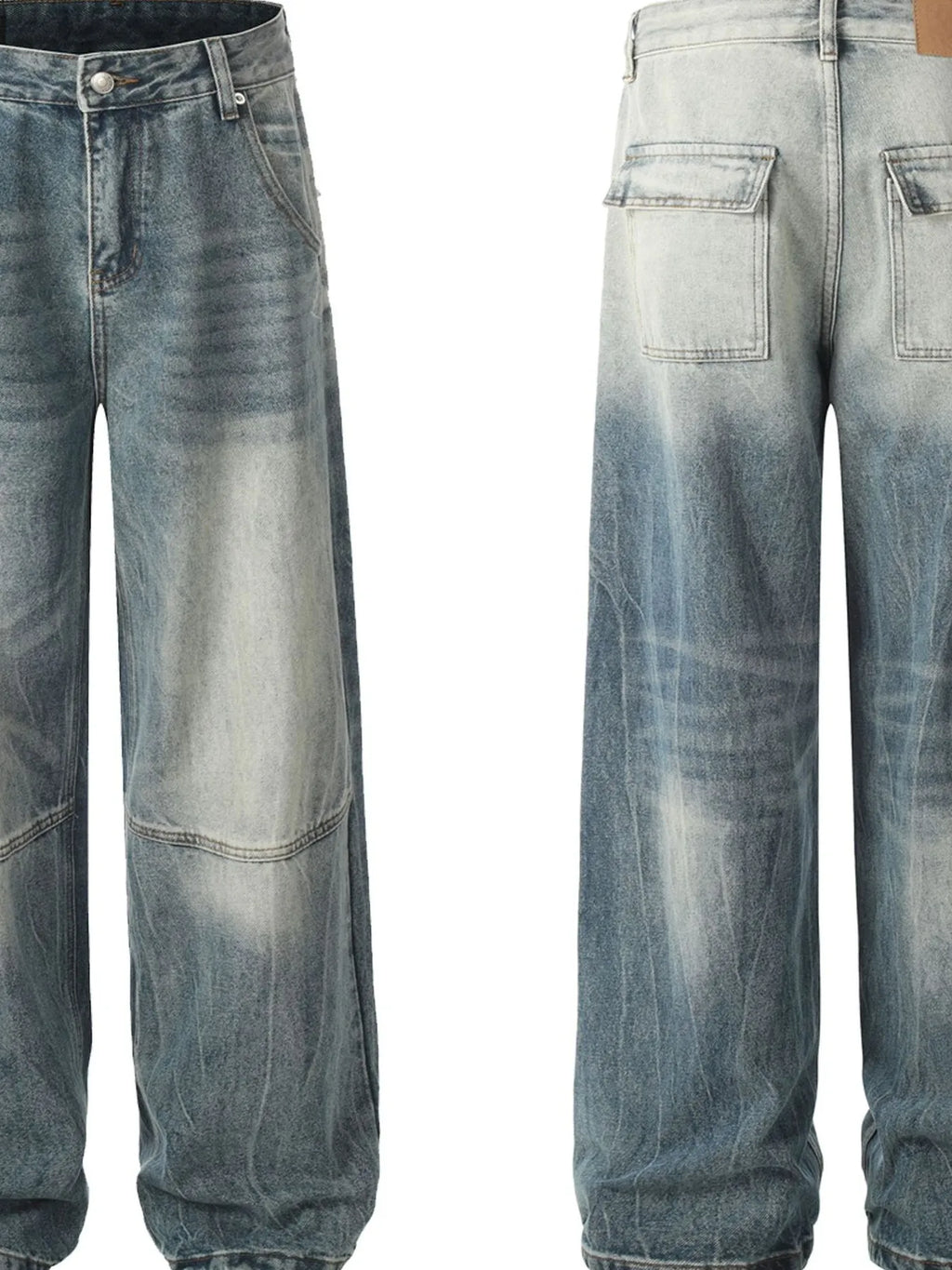 Men's Washed Wide Leg Baggy Jeans
