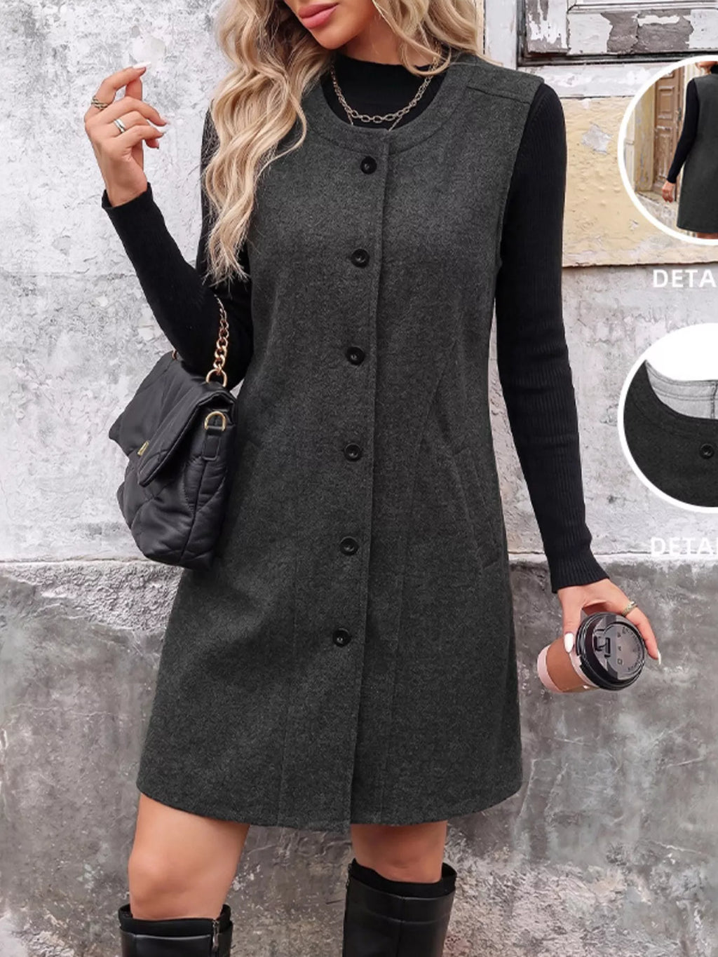 Sleeveless Longine Vest Coat