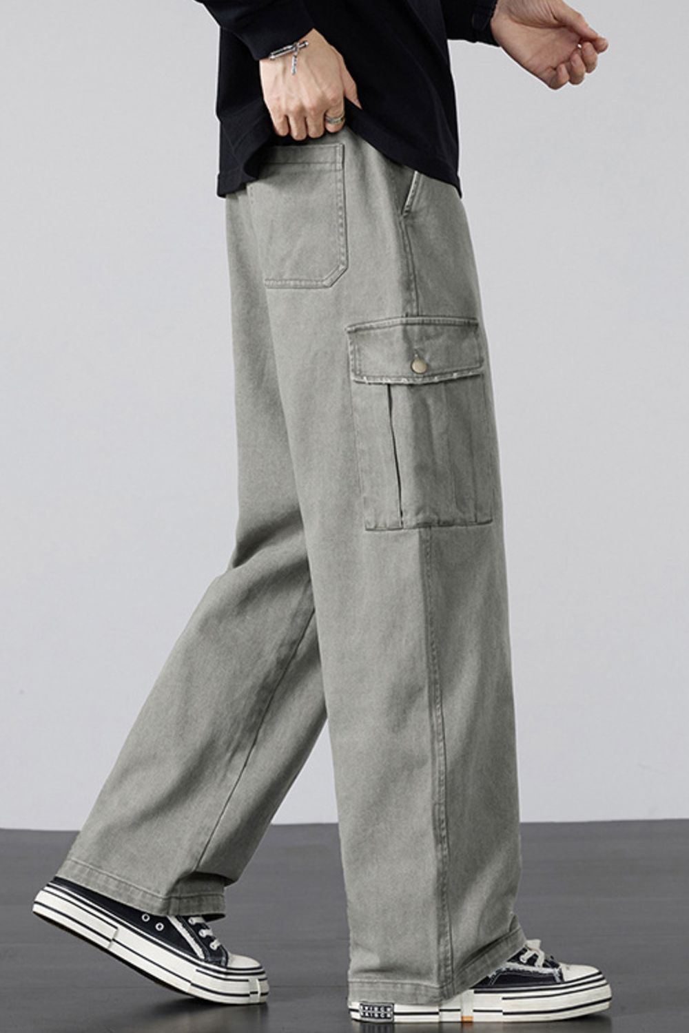 Men's Plus Size Drawstring Loose Fit Cargo Pants
