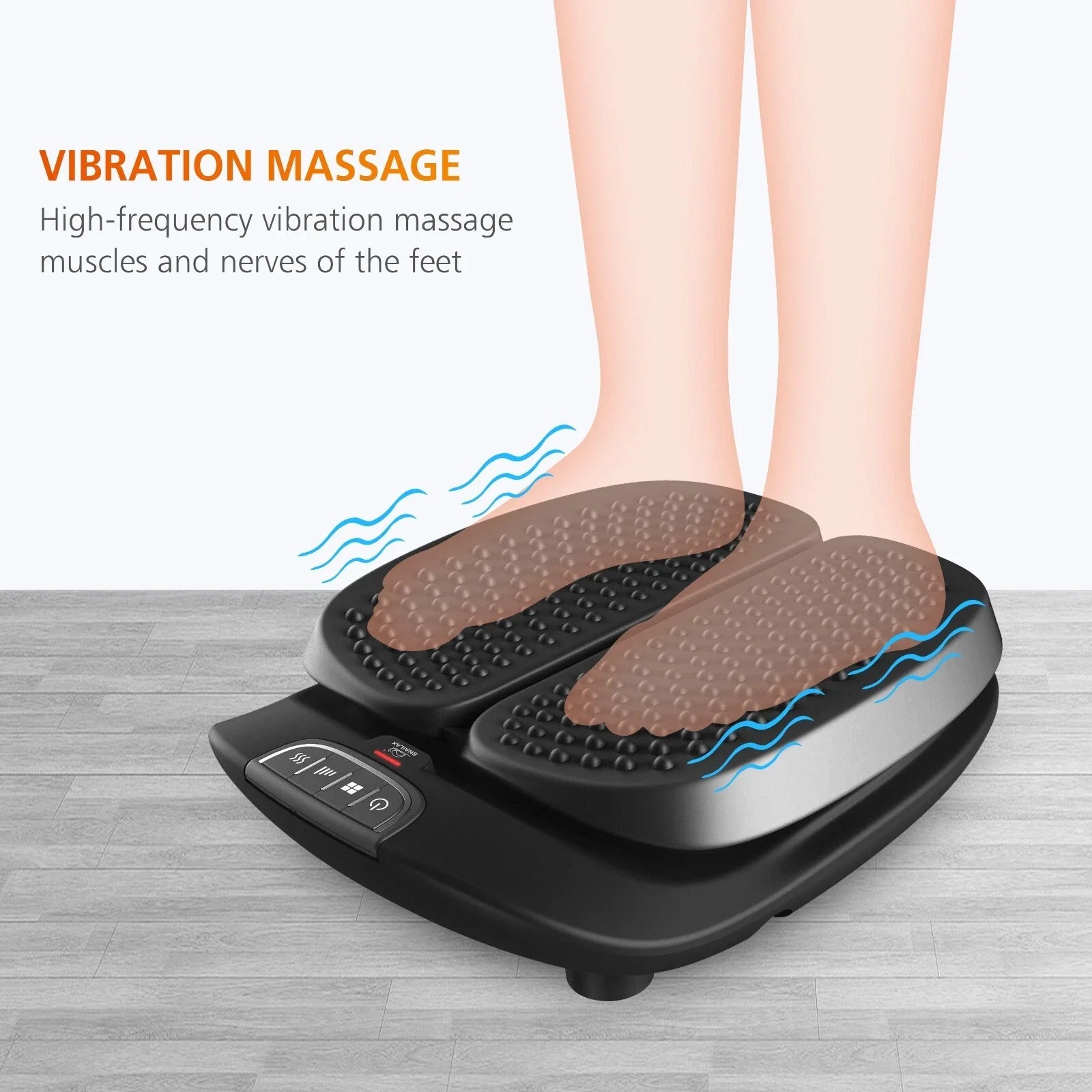 Foot Massager Machine with Heat for Blood Circulation Plantar Fasciitis, Black