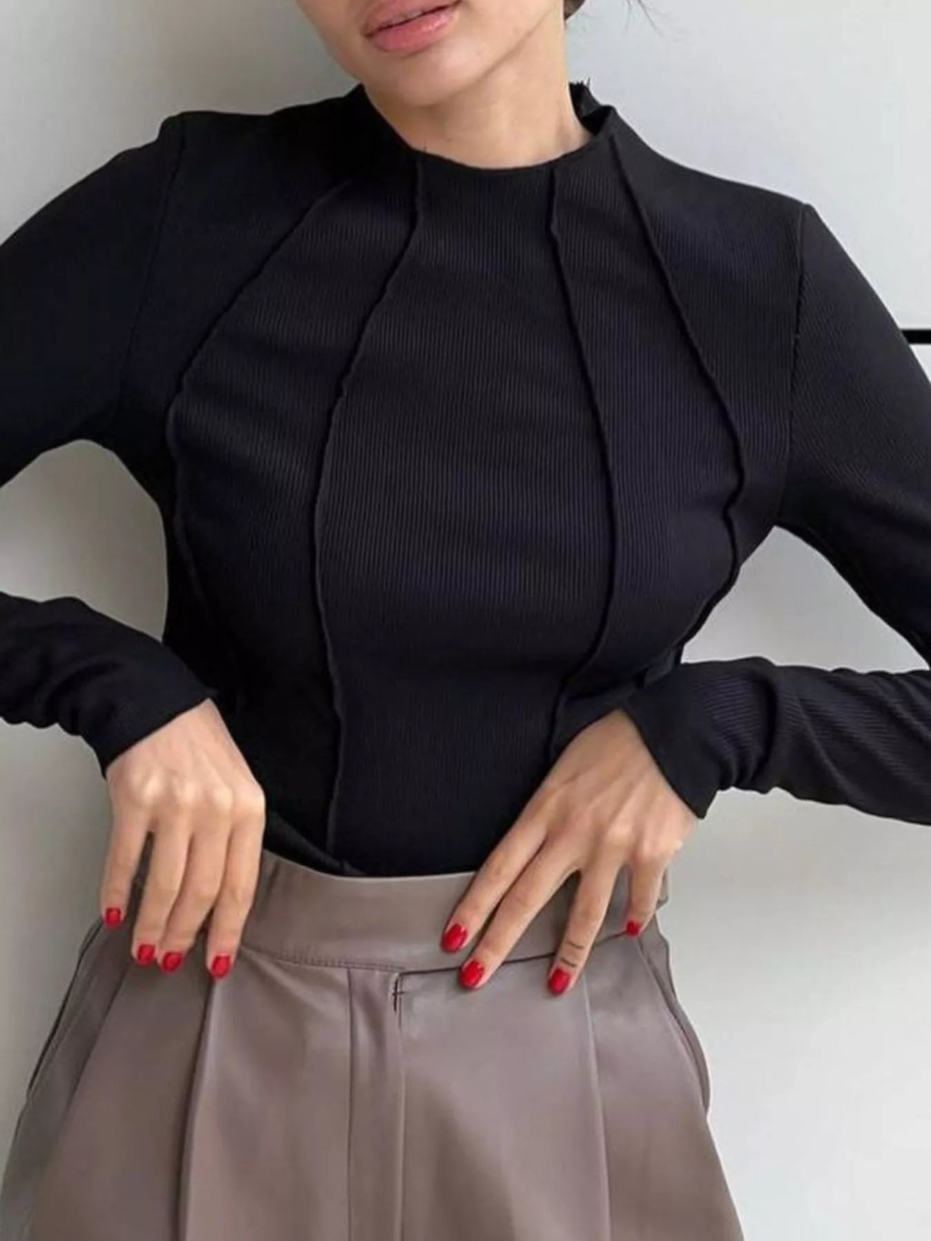 Seam Detail Long Sleeve T-Shirt