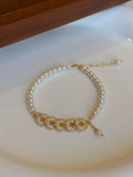 18K Gold-Plated Pearl Coin Bracelet