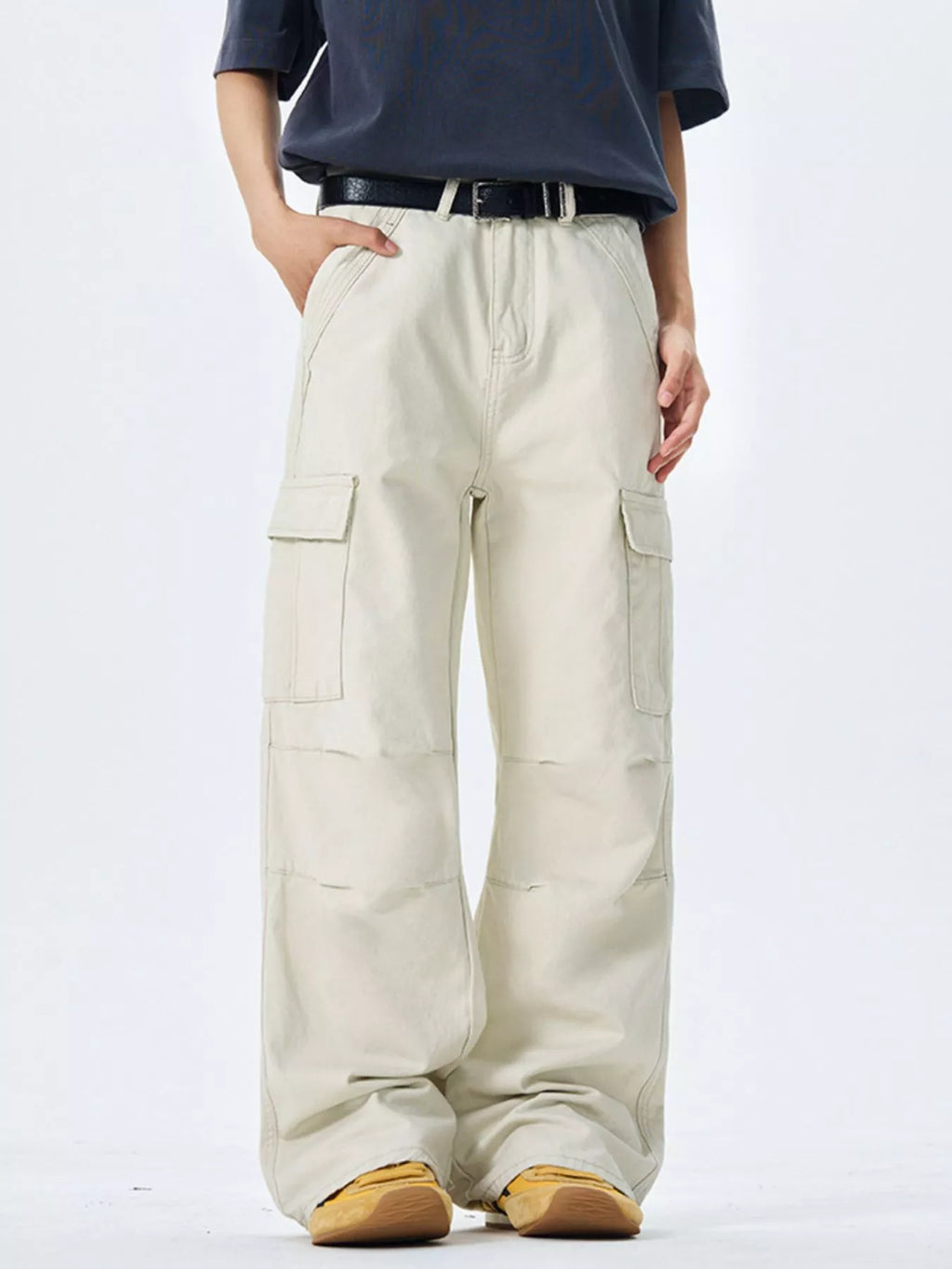 Men's Full Size Wide Leg Cargo Pants Plus Size