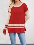 Color Block Side Slit Sweater