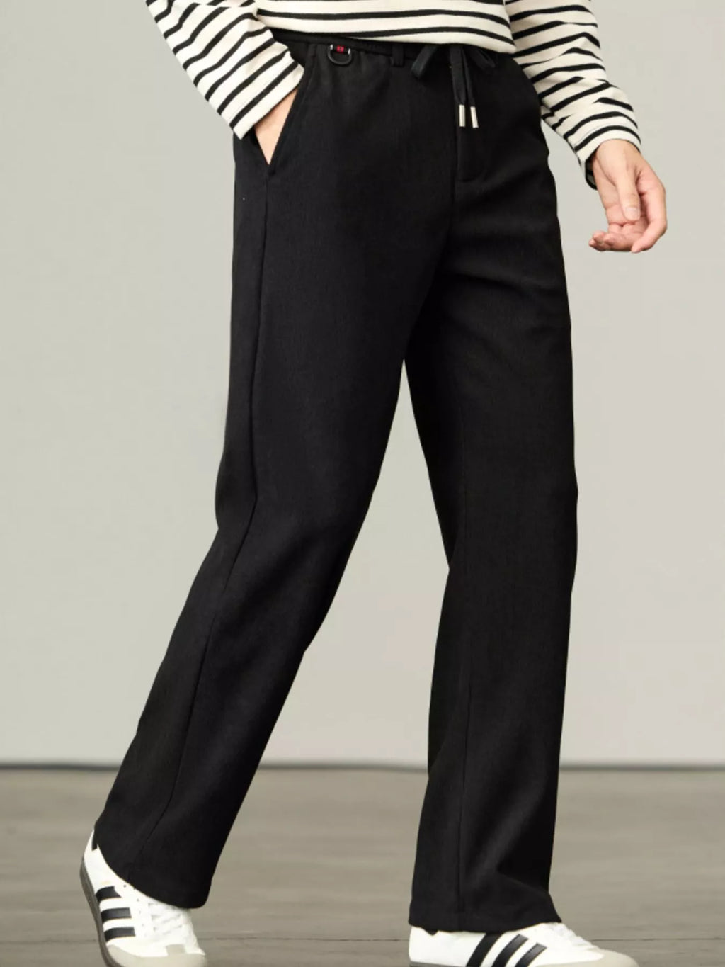 Men's Plus Size Straight-Leg Drawstring Pants