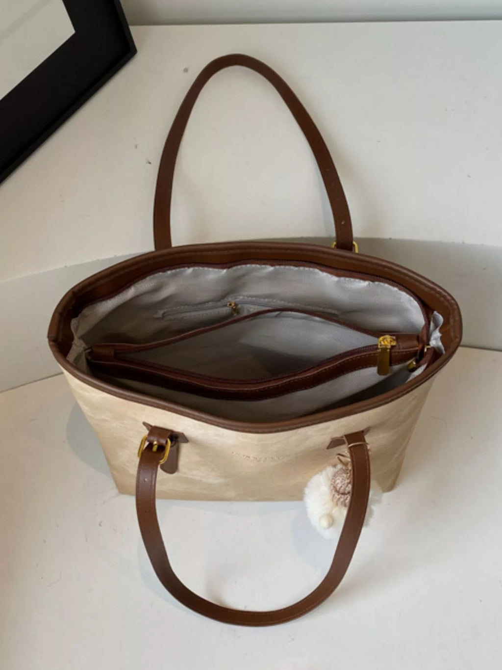 Shoulder Bag with Plush Charm