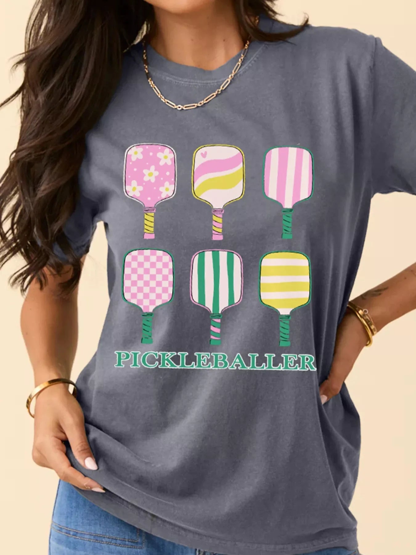 PICKLEBALLER Playful Bats Printed Casual T Shirt