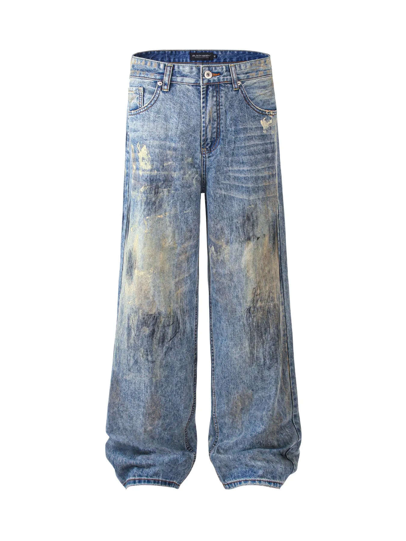 Men's Washed Wide-Leg Baggy Jeans