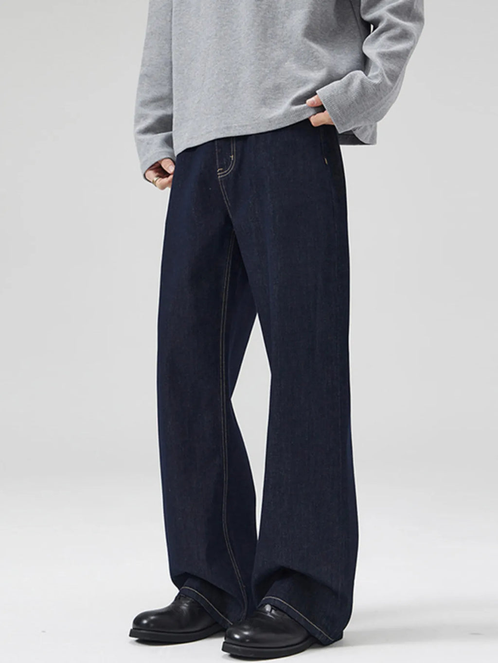 Men's Full Size Classic Washed Wide Leg Jeans Plus Size
