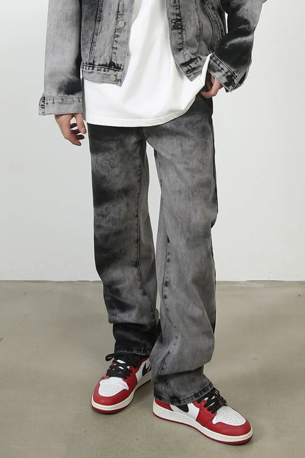 Men's Tie Dye Baggy Jeans with Pockets
