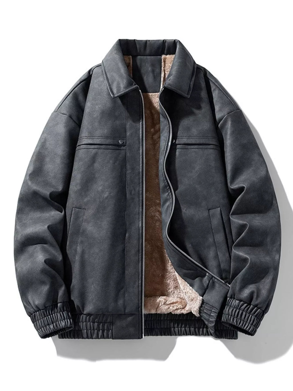 Men's Plus Size Zip Up Long Sleeve Jacket