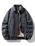 Men's Plus Size Zip Up Long Sleeve Jacket