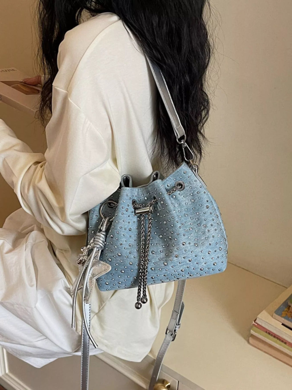 Drawstring Bucket Crossbody Bag