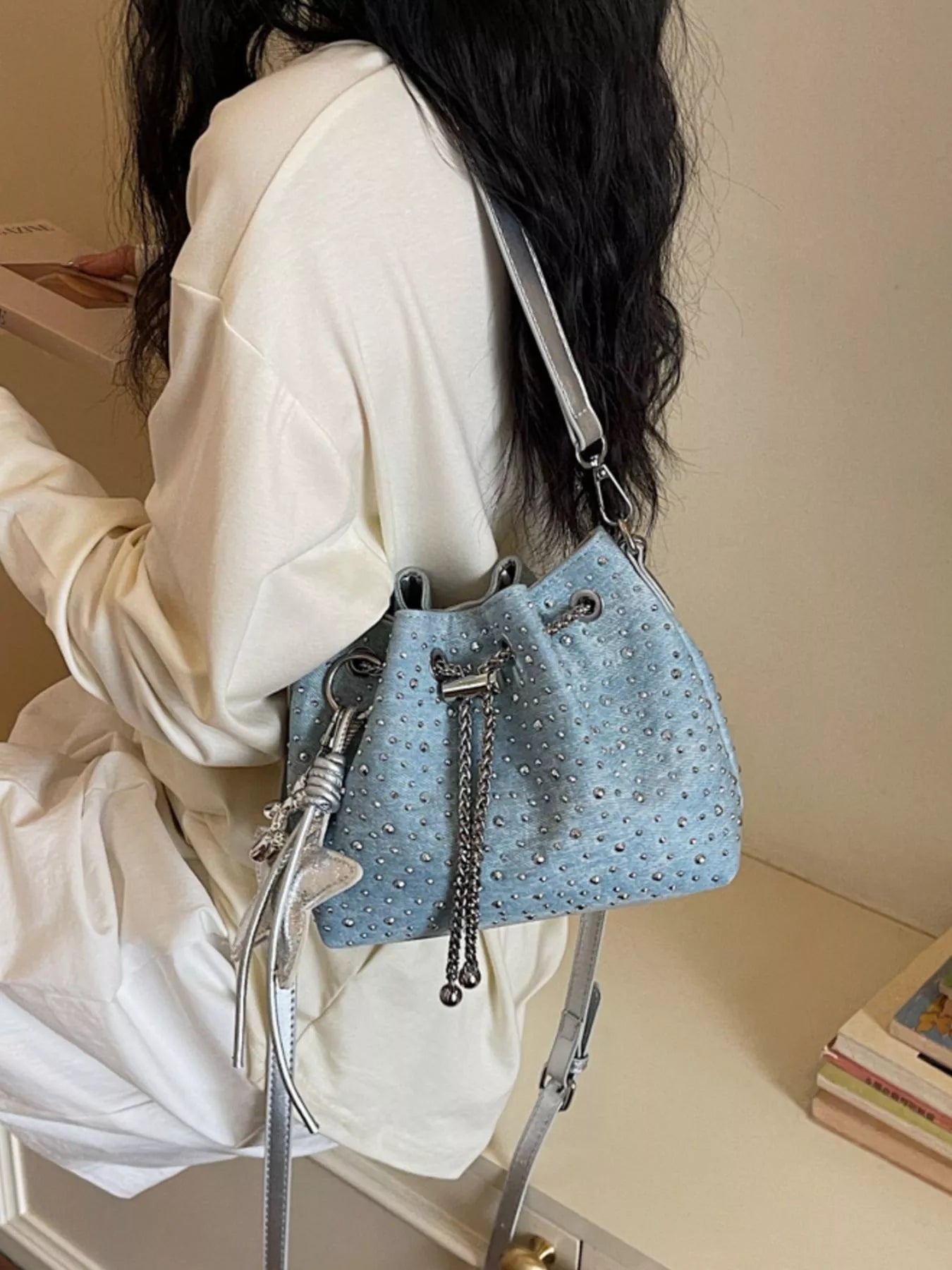 Drawstring Bucket Crossbody Bag